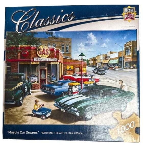Classic Muscle Car Dreams 1000 Piece Jigsaw Puzzle by MasterPieces by Dan Hatala - Picture 1 of 4